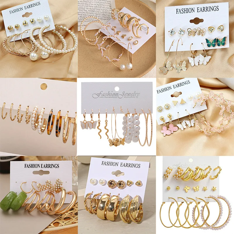 

Punk Hoop Earrings Set Big Circle Goth Jewelry For Women Girl Steampunk Style Hanging Earring Ear Ring Korean Fashion Party Gift