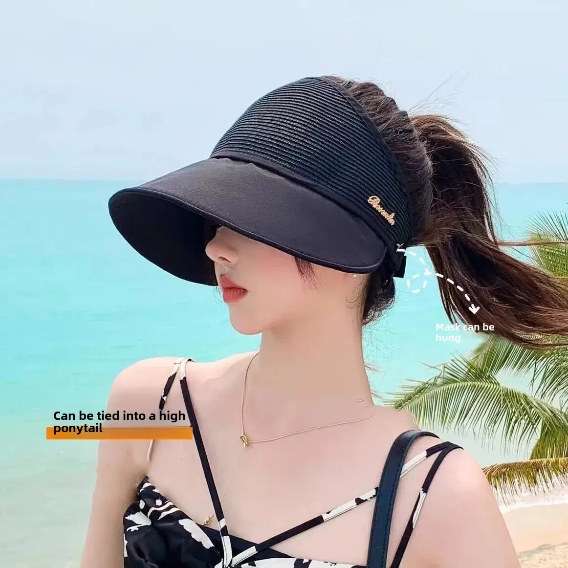 Воздухопроницаемая Полуоткрытая шляпа от солнца женская летняя соломенная
