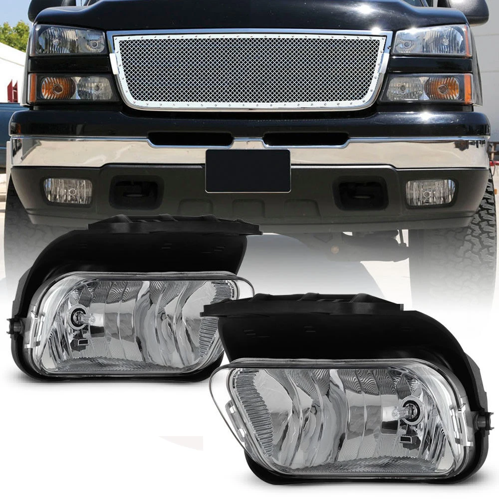 

Bumper Fog Lights Lamps Left+Right 15190983 15190982 GM2593127 GM2592127 For 2003 2004 2005 2006 2007 Chevy Silverado Avalanche