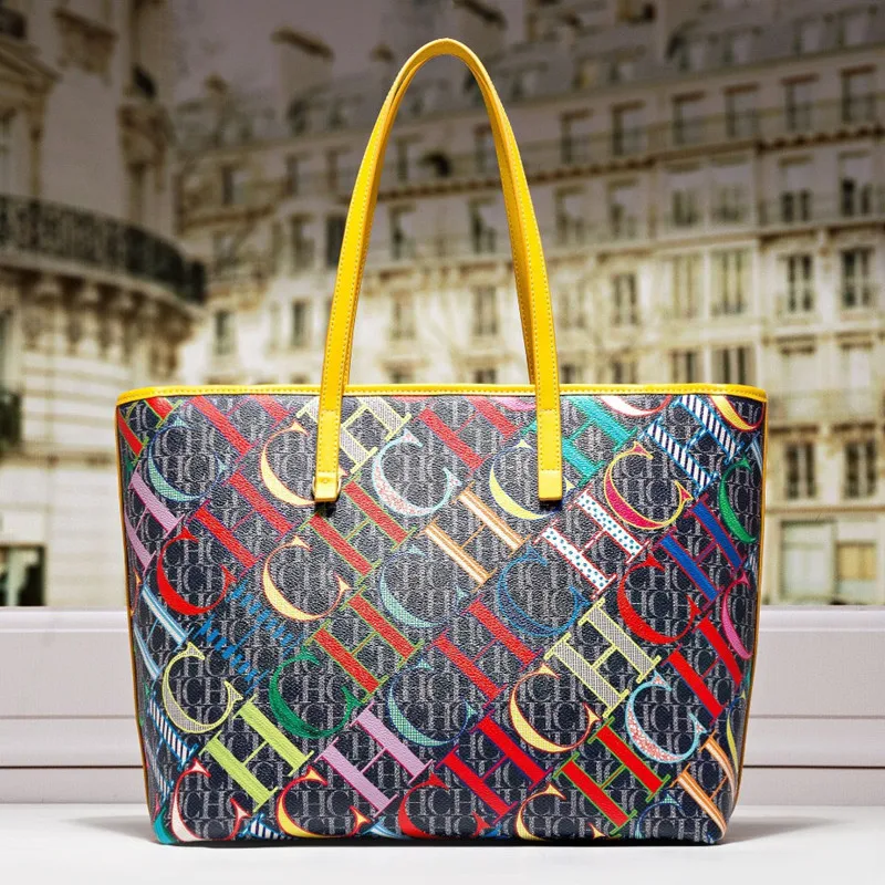 

Genuine Leather Tote Bag 2023 New Fashion Print All-match Large-capacity Shoulder Portable CHCH Purses and Handbags Luxury Sac