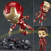 q version anime figure iron man mk43 ultron sentinel platform face changeable action figures model doll ornaments kids toys
