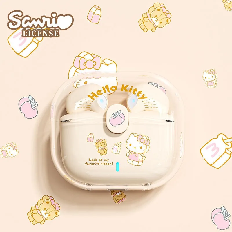 Bluetooth-гарнитура Hello Kitty Kuromi для девочек мультяшная Милая Беспроводная