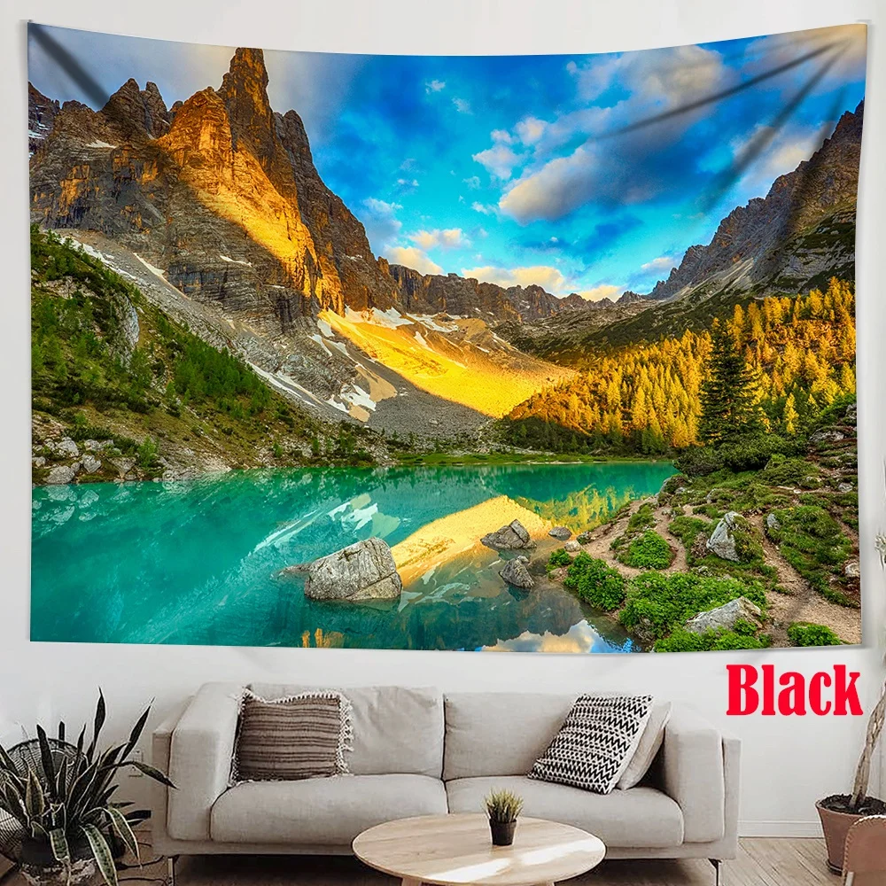 

Natural Tapestry Waterfall Tapestry Forest Tree Tapestry 3D Dream Tapestry Wall Hung Bedroom Living Room Dormitory Decoration