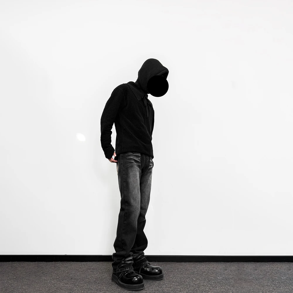 Джинсы мужские с прямыми штанинами винтажные свободные брюки уличная одежда