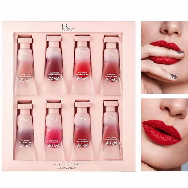 

Woman Makeup Lip Gloss Set Hydration Women Lip Makeup Lipstick Lips Balms Kit With 8 Colors Non-Sticky Smooth Moisturizing Lip