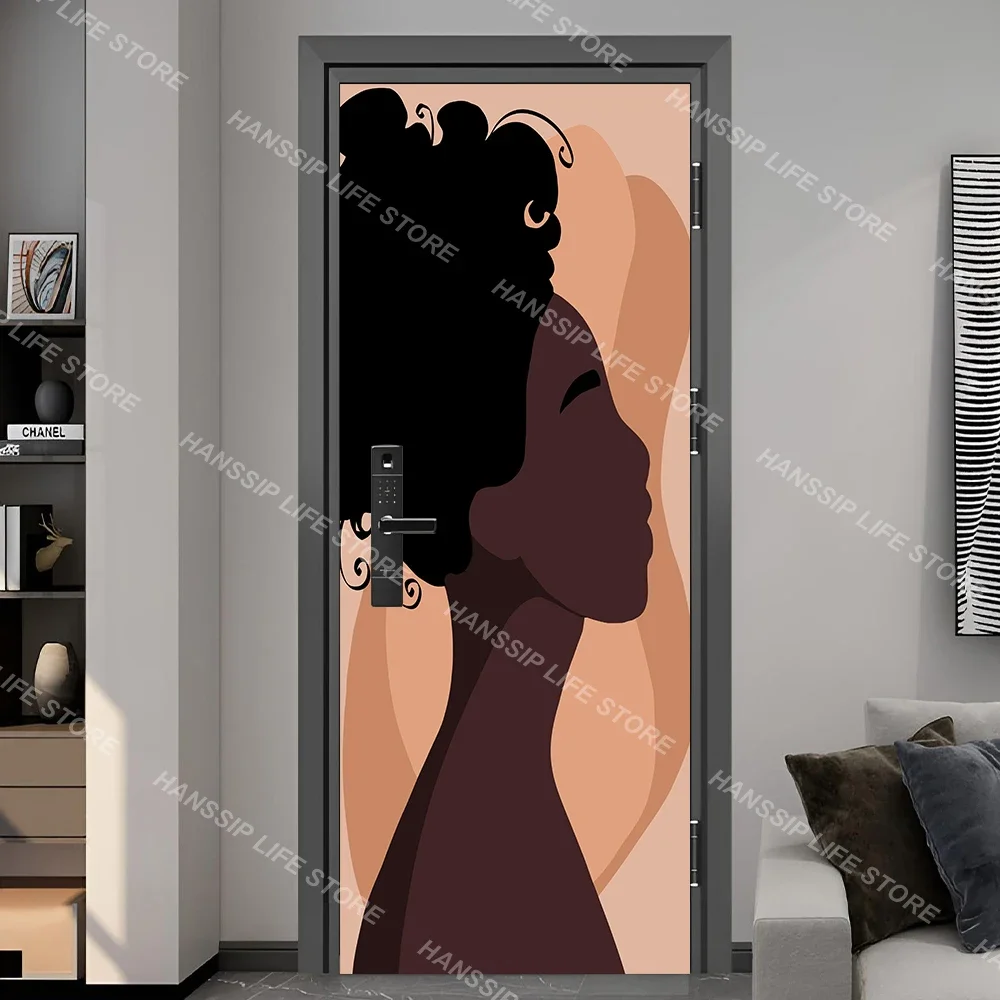 Красный автобус Эйфелева башня дверная наклейка самоклеящаяся абстрактная