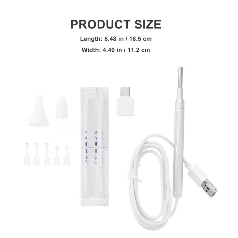 

Цифровой ушной отоскоп, 3,9 мм, светящийся водонепроницаемый фотоочиститель, 1 комплект