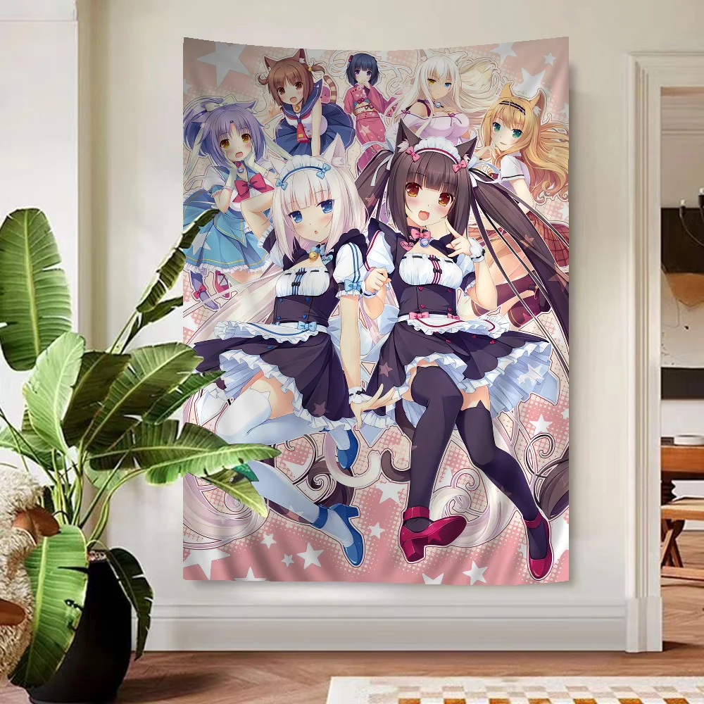 Аниме Nekopara хиппи настенные гобелены для гостиной домашний декор в общежитии