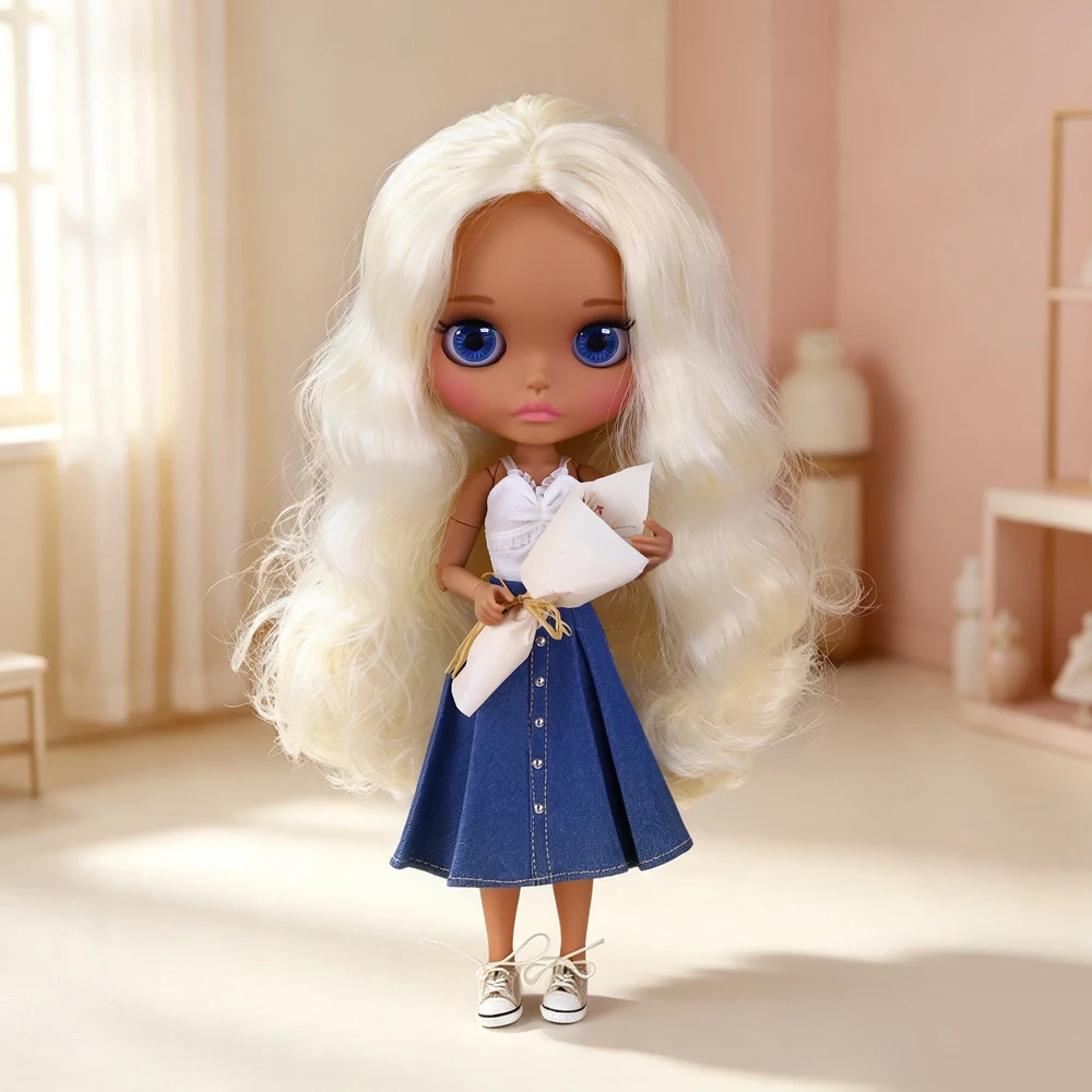 Кукла ICY DBS Blyth с подвижным телом, шоколадно-темной кожей, матовым лицом, скульптурными губами, масштаб 16, BJD Ob24, аниме Azone M. (art.: 3920dcc3f97ec) - 3920dcc3f97ec