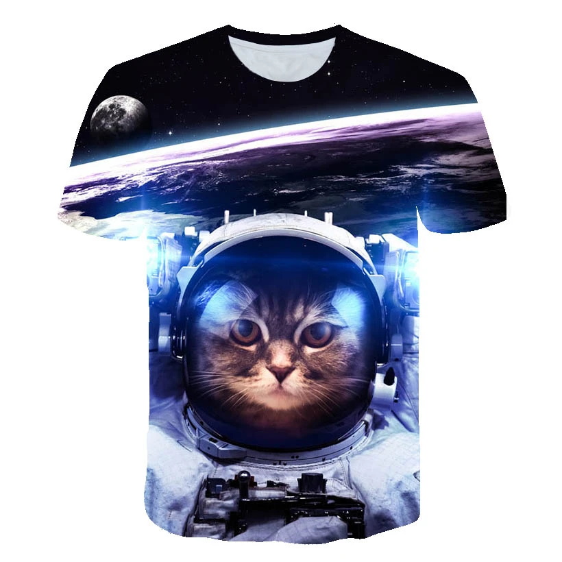 

The New Summer 2021 Collection of Children's T-shirts with Short Sleeves and Round Necks, Loose with Everything, 3D Animal Print