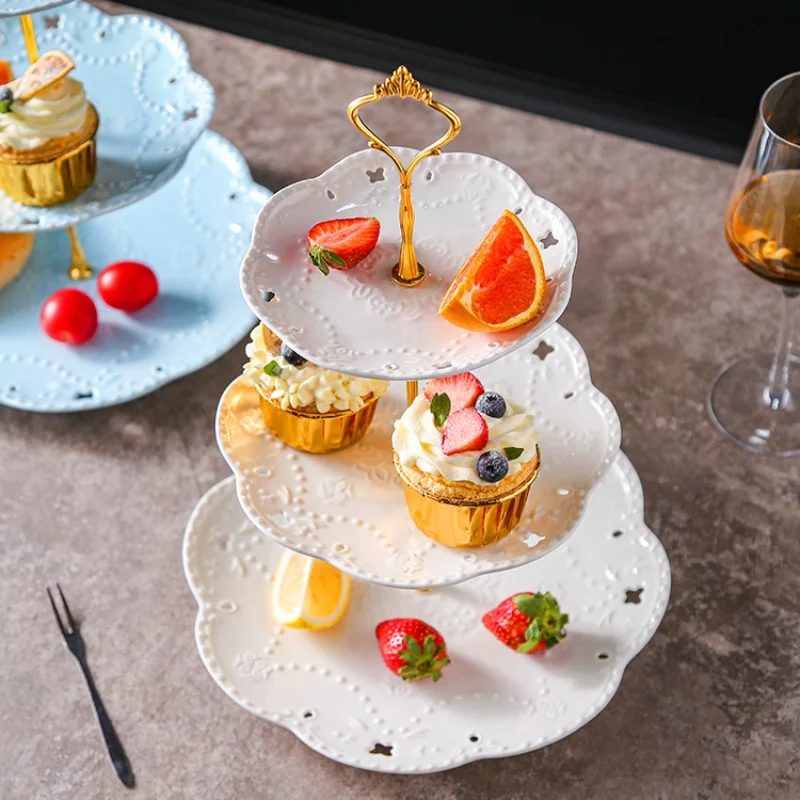 Керамическая тарелка для фруктов европейская трехуровневая торта