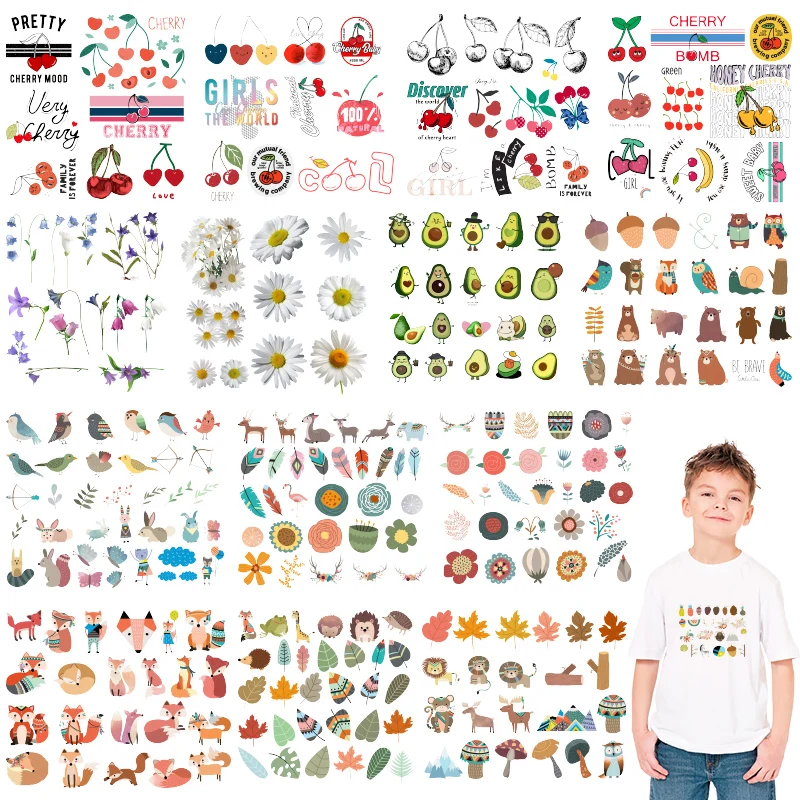 

Plant Cartoon Patches Heat Transfer Thermal Transfer Printing Iron on Patches Garment Accessories DIY Appliques