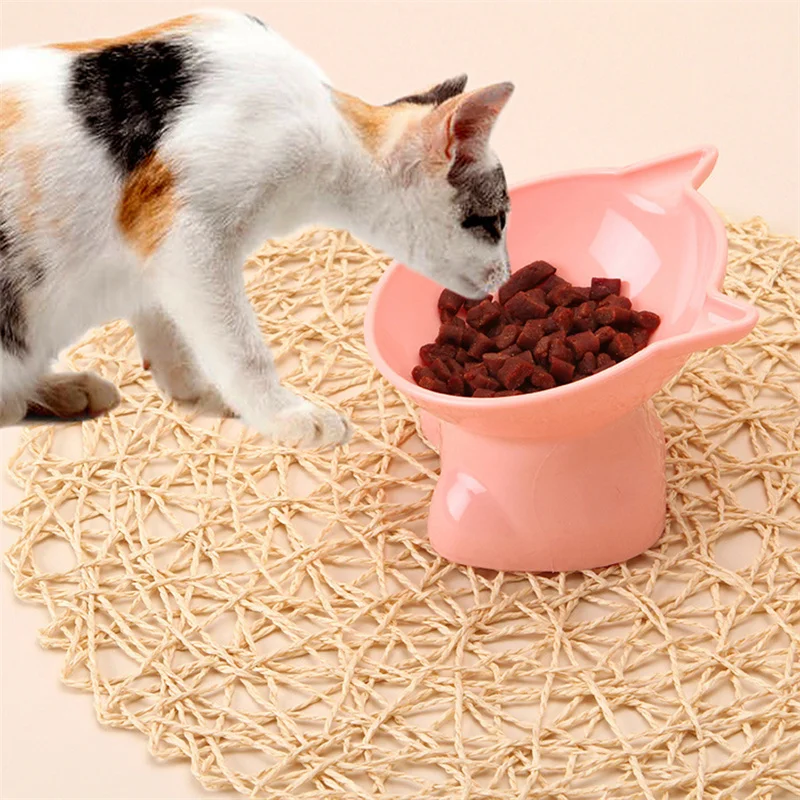 

Миска для кошек, защита для шеи и высоких лап, для собак и кошек, миска для воды с защитой от наконечников, бинауральная, аксессуары для кормления питомцев