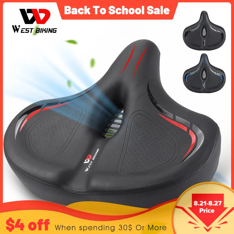 Регулируемое сиденье для горного велосипеда, широкое сиденье для велосипеда, удобное седло, универсальное электрическое Велосипедное Сиденье, стационарное Велосипедное Сиденье