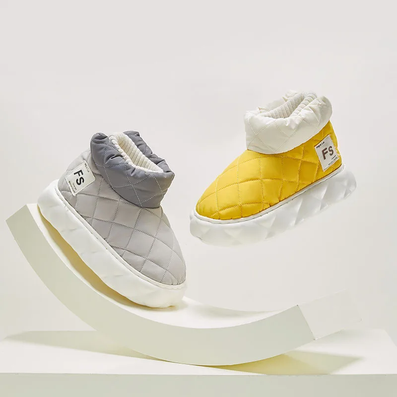 Женские Водонепроницаемые ботильоны на толстой подошве теплые плюшевые ботинки