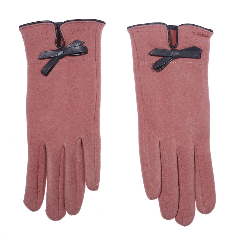

Female Touch Screen Gloves Solid Color Korean Guantes Plus Velvet Thickening Gloves Mittens Cold Protection Keep Warm