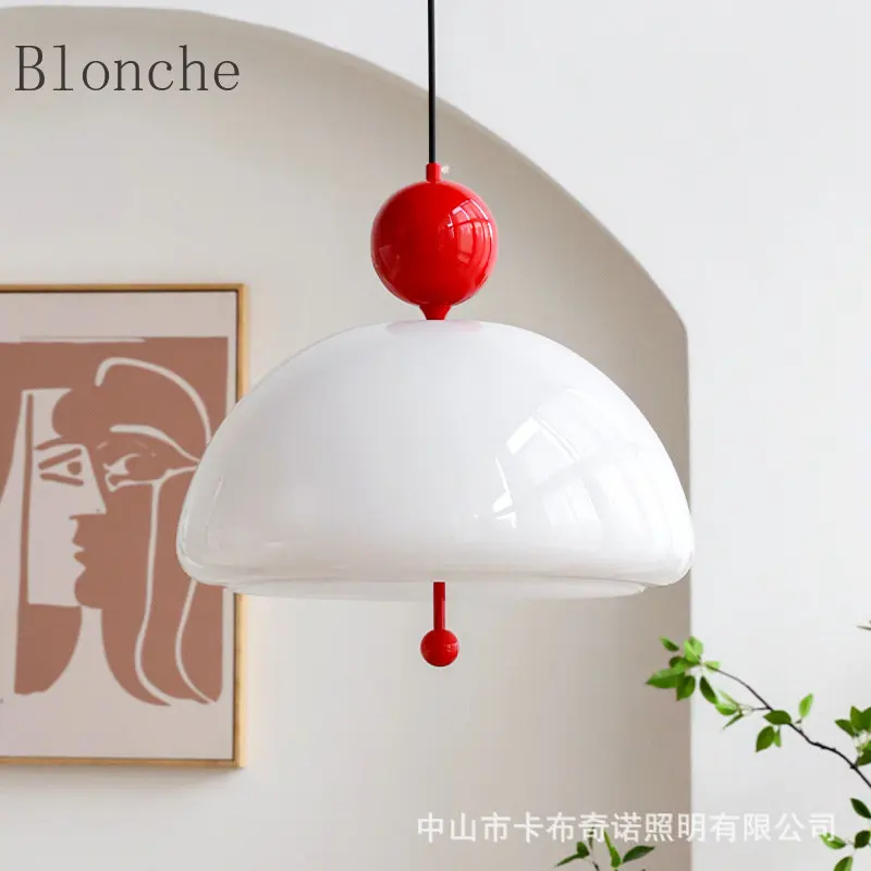 

Стеклянная Подвесная лампа Red Bauhaus, Подвесная лампа для ресторана, кафе, спальни, кабинета, современные креативные индивидуальные светильни...