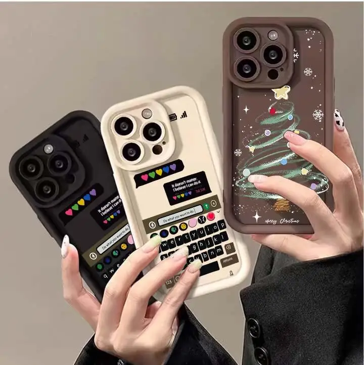 Чехол для Samsung Galaxy A24 A10S A15 A04 A03 A05 A20S A51 4G A11 A06 A03S A04E A31 A25 A50 A05S Artistic Matte Christmas Case