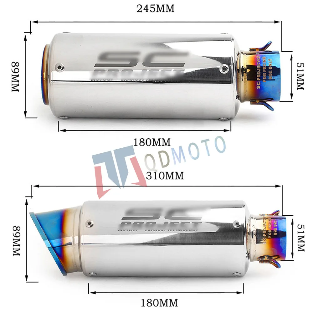 

For akrapovic XJ6 MT07 MT09 MT03 51mm 60mm general purpose motorcycle exhaust muffler universal motorcycle exhaust pipe