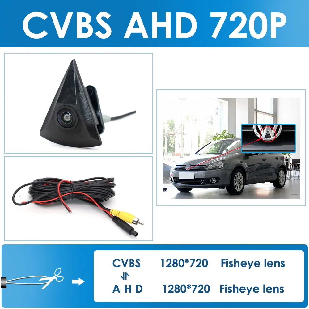 

AHD 1080P камера переднего вида для VW Golf 4 5 6 7 MK4 MK5 MK6 MK7 Passat B6 B8 CC Polo 6R T4 T5 Tiguan Caddy Touran 4K CCD камера