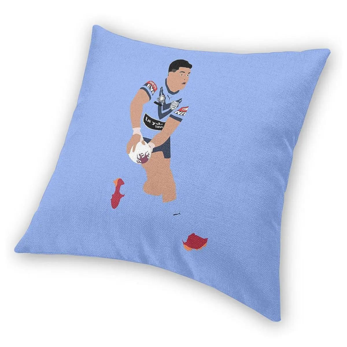 Наволочка Latrell Mitchell Rugby Square из полиэстера, льна и бархата с узором, на молнии, декоративная, для дома, 18 дюймов (art.: 3920d9fd05de0) - 3920d9fd05de0