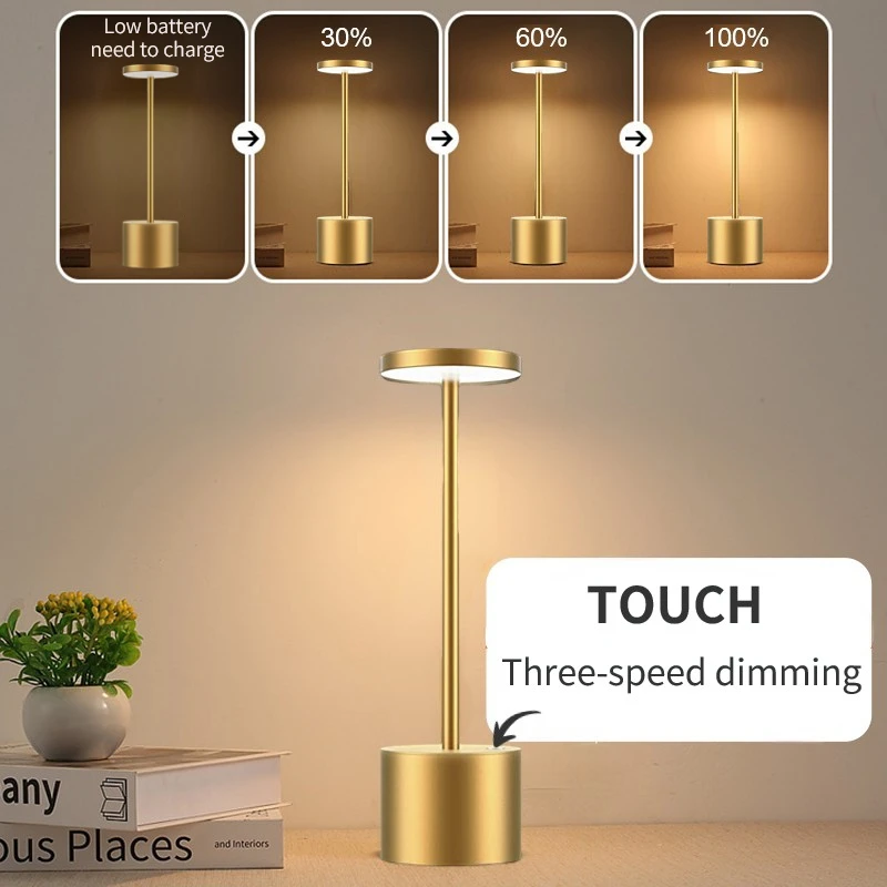 Cordless Table Lamp 6000mAh Rechargeable Bar table Lamp Eye-Protection Reading Lamps for Restaurant/Parlor/Bedroom Decor images - 6