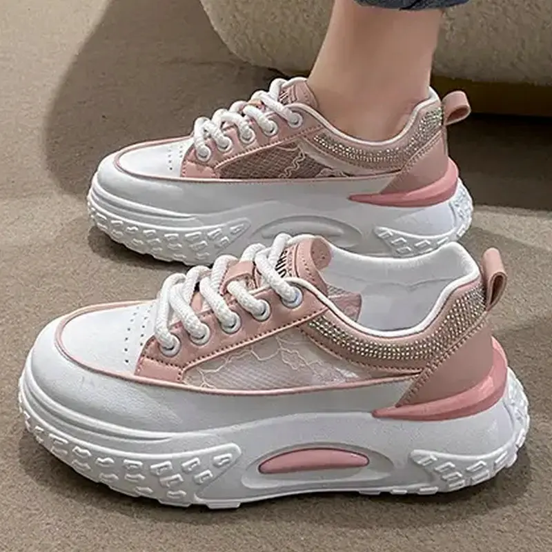 2023 Women's Wulcanized Shoes Breathable Fashion Lightweight Comfortable Anti-slip Wear-resistant Sports Women's Single Shoes