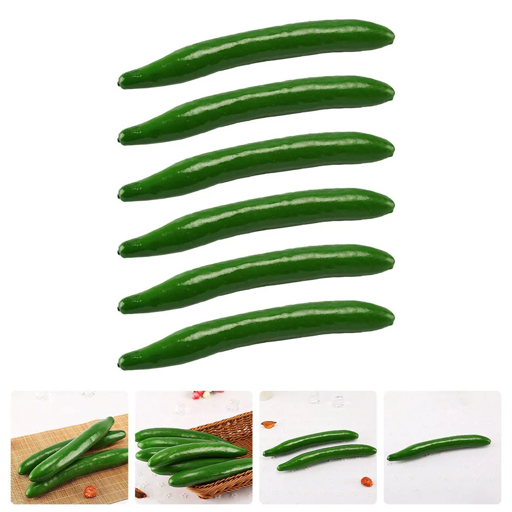 

6 Pcs Simulation Cucumber Model Party Decor Desktop Decoration Photo Props Lovely Foam Lifelike Child Toys