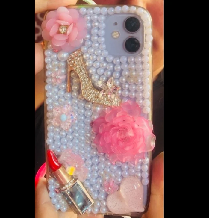 

Luxury Flowers Shockproof Phone Case For iPhone 11 12 14 13 Pro 7 6 6S 8 Plus X XR XS Max Flower Lipstick Red Lips Cover Coque