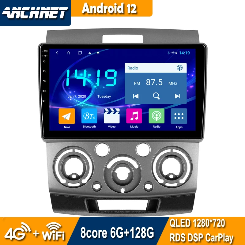 

Android 12 для Ford Everest Ranger для mazda bt 50 2006-2010 мультимедийный стерео автомобильный DVD-плеер навигация GPS радио