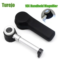 10x handheld magnifier with uv light dermatoscope handle smooth clear vision measure scale optical glass magnifying