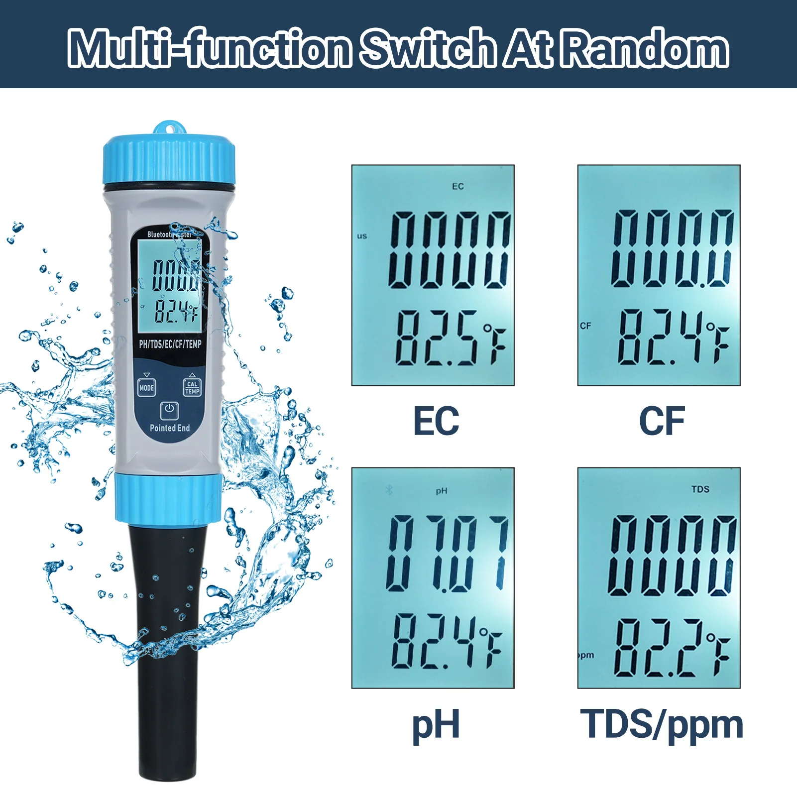 5 в 1 pH-метр с BT высокоточное измерение pH/TDS/EC/CF/Temp