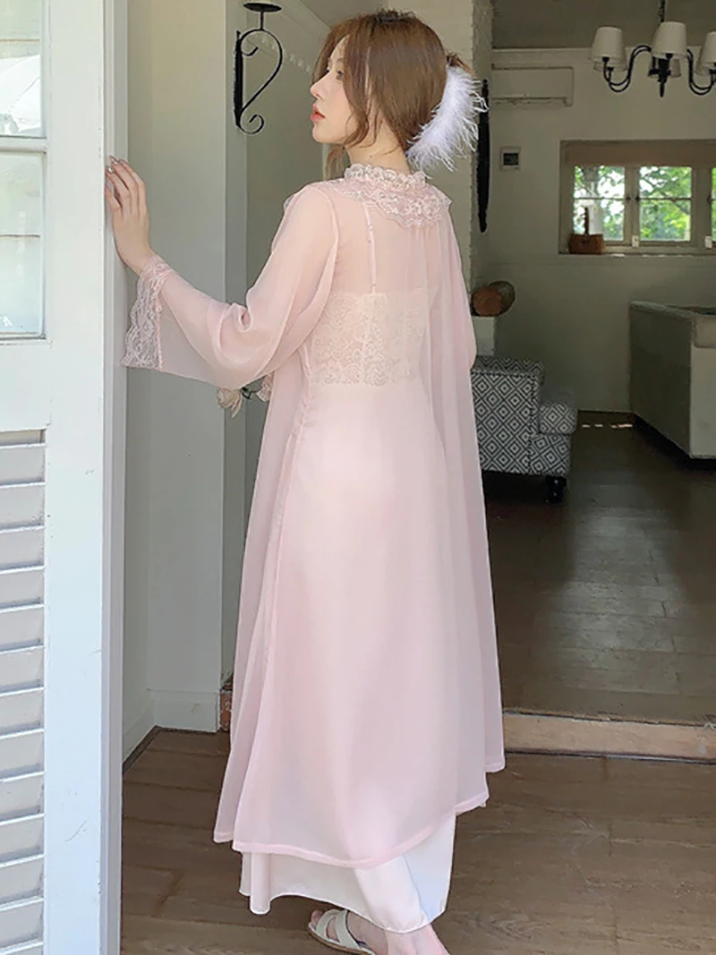 Кружевная французская Сексуальная подвесная Пижама ночное платье золотой