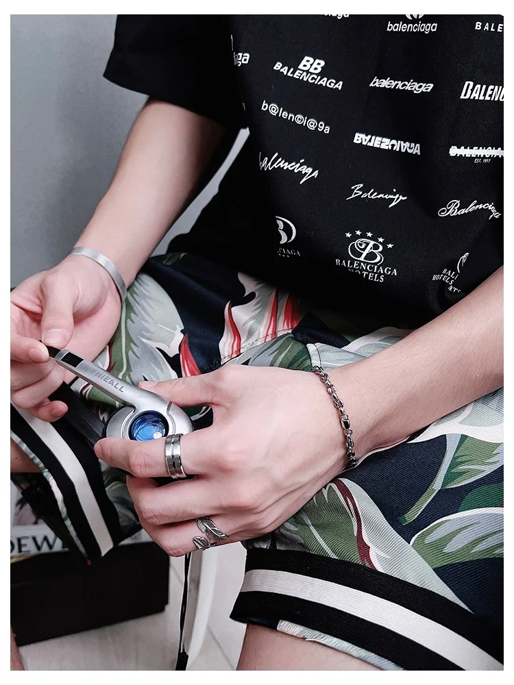 Мужской браслет Easb Cuban из титановой стали с кофейными зернами модная уличная мода