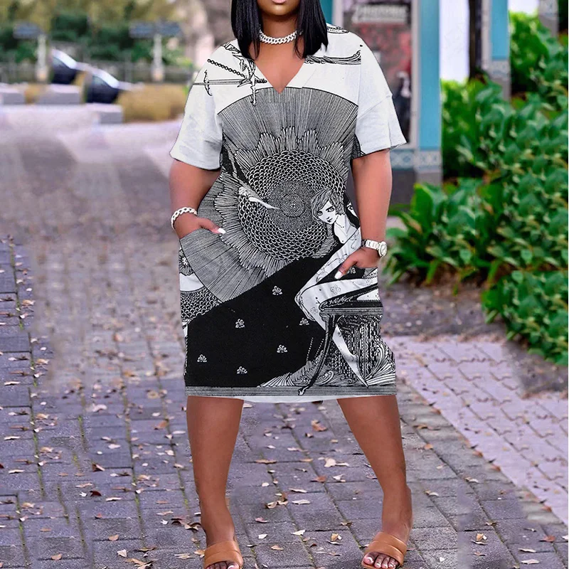 

Japan Women Fashionable Beach Clothes Urban Style V Neck Women'S Clothing Fashion Woman Style Woman African Outfits