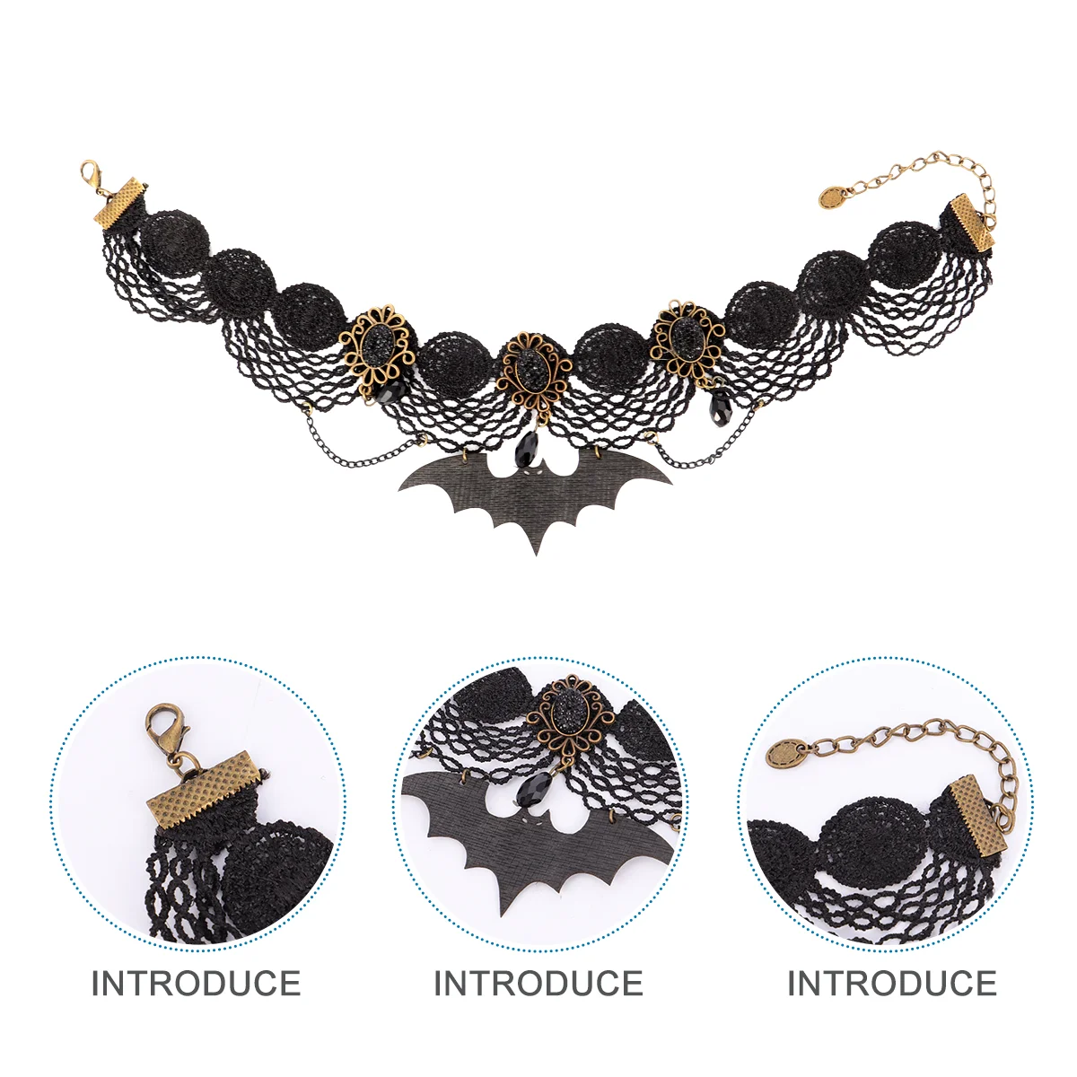 Ожерелье с летучей мышью черные ожерелья цепочка подвеской эластичное ювелирное