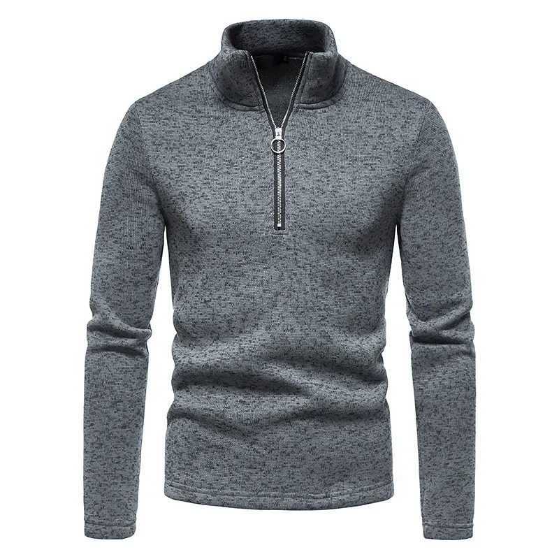 2023 new men's sweater zipper turtleneck bottoming shirt jacket men