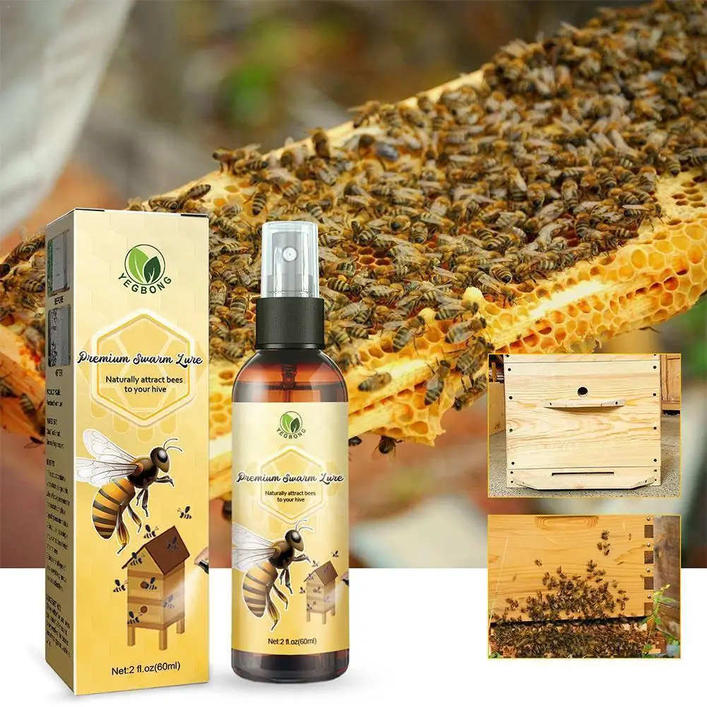 Bee Attractant Spray Bee Luring Spray Lure Bait Honey Tool Attract Honey Equipment 60ml Trap Bee Colony Hive Beekeeping H3S1