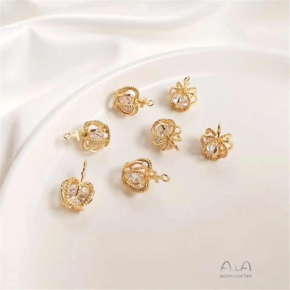 

Crown Zircon Pendant DIY color preservation accessories Earrings bracelet pendant