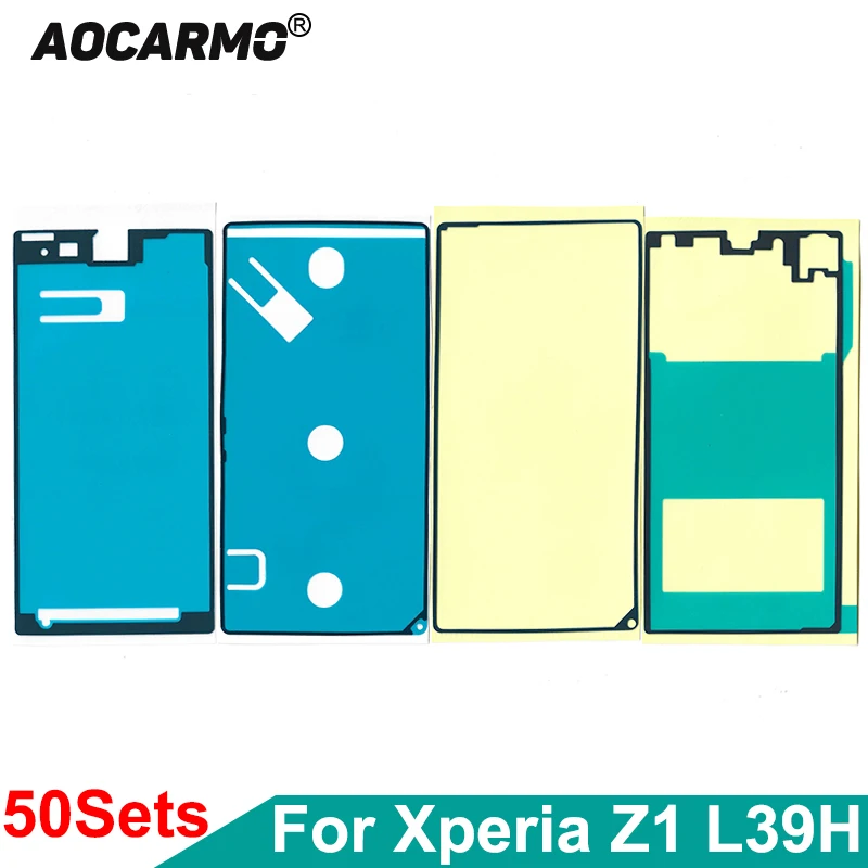 

Aocarmo 50 компл./лот для Sony Xperia Z1 L39H C6903 передний ЖК средняя рамка крышка аккумулятора полный комплект клейкий водонепроницаемый стикер клей