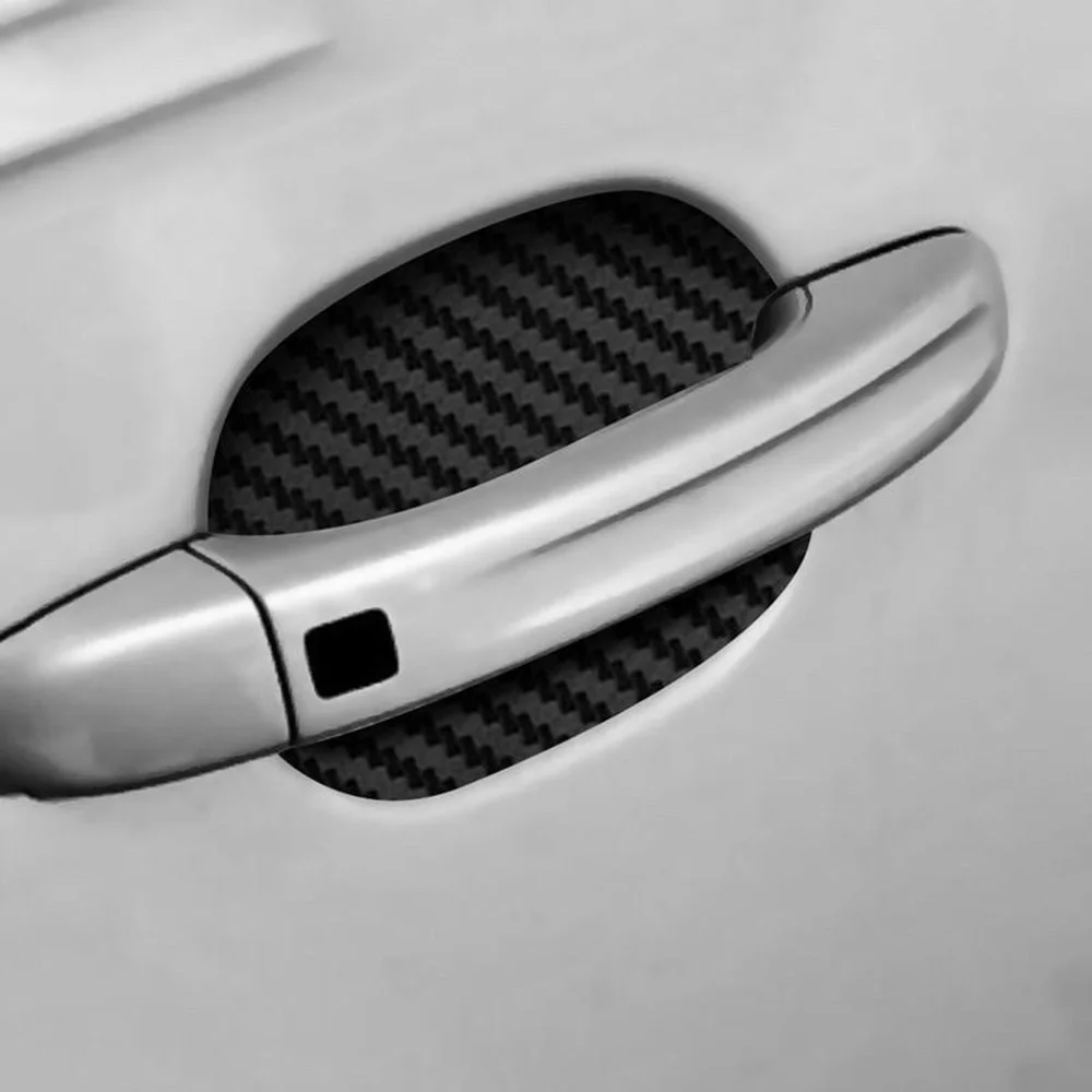 

1 set Film 4pcs Sticker Bright Carbon Fibre Universal Corrosion Door Handle