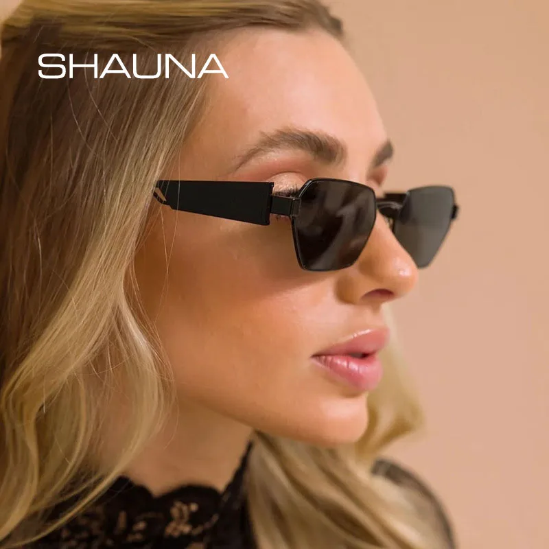 

SHAUNA New Stylish Irregular Cat Eye Sunglasses UV400