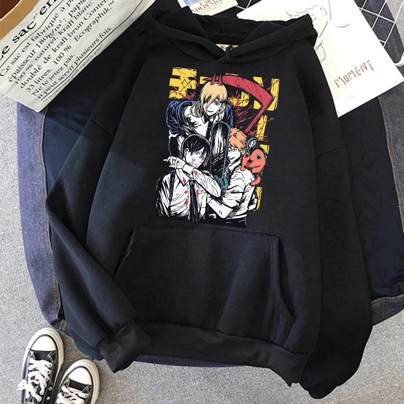Hot Sale Anime Hoodies Chainsaw Man Men/Women Sweatshirts Cartoon Graphic Print Streetwear Unisex Long Sleeve Gothic Pullovers