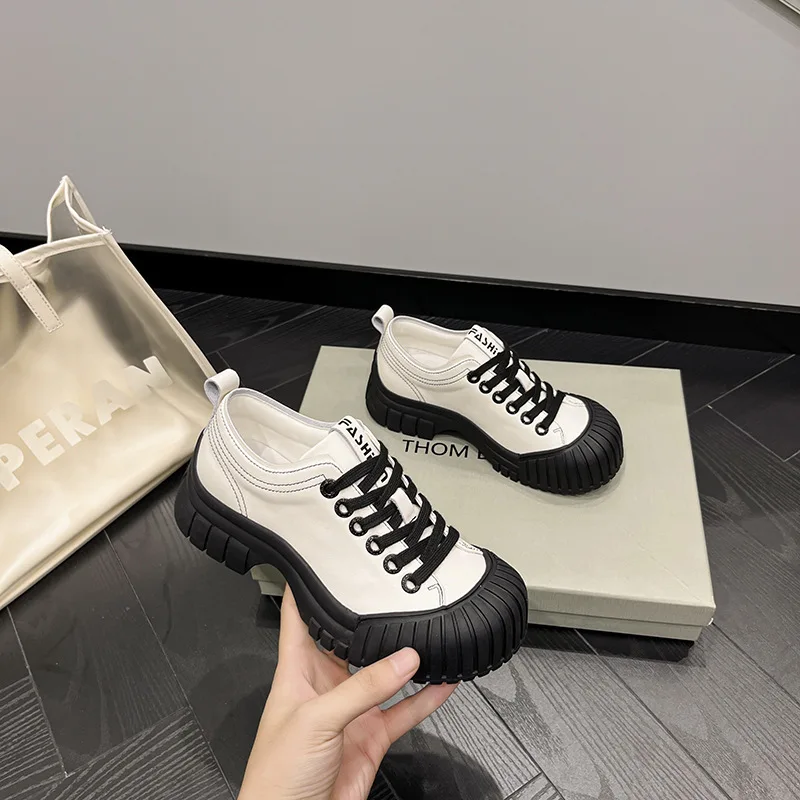 

Designer Luxury Shoes Women Genuine Leather Tennis Female Fashion 2023 Spring Sport White Sneaker Flat Platform Shoes Girls New