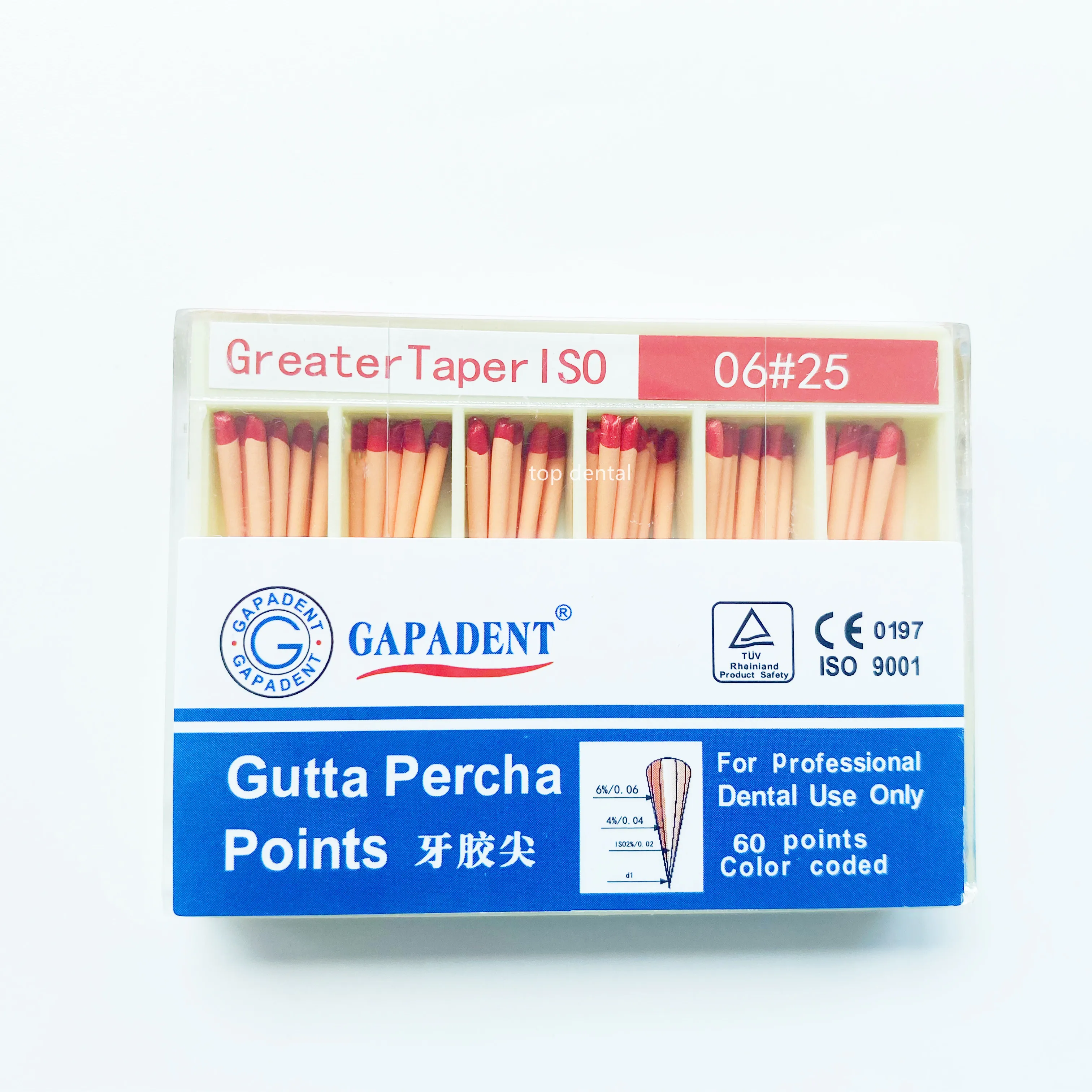 

10 boxes of 30# and 25# 0.06 Taper Gutta percha points Total 20Boxes.