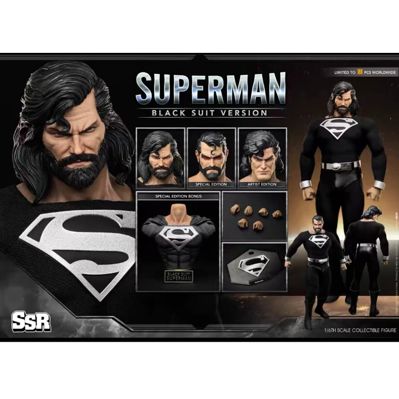 SSR игрушки 1/6 SSR003 комикс Супермен черный костюм версия фигурки героев игрушка