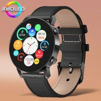 bluetooth call smart watch women men round waterproof sports watches amoled always on display for android xiaomi smartwatch 2022