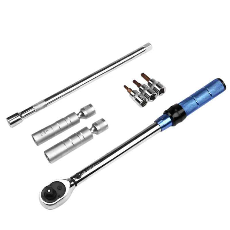 

3/8 Inch 10-60NM 10MM Adjustable Torque Wrench Spark Plug Repair Wrench Kit Preset Torque Wrench Auto Repair Tools