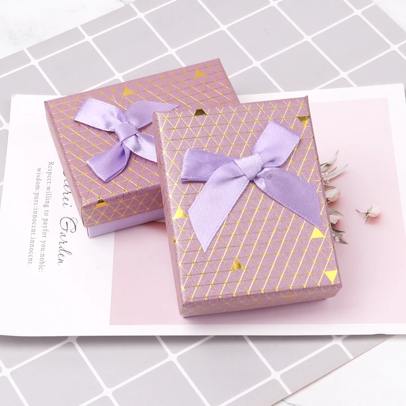 VHT Jewelry Organizer Storage Gift Box Necklace Earrings Ring Box 7x9x3cm Display Packaging Gift Case Free Shipping