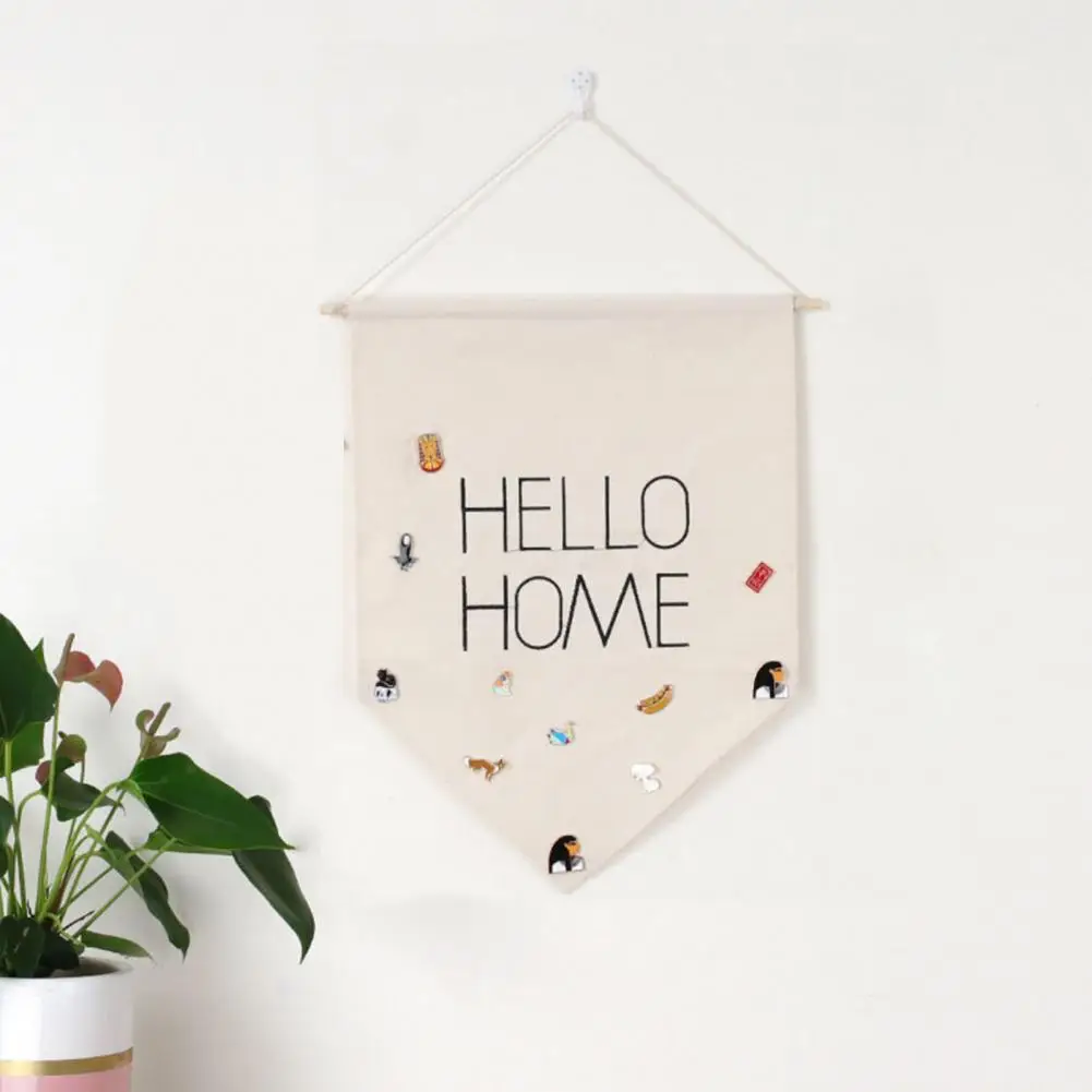 

Useful Pin Display Banner Tear-resistant Minimalist Plain Blank Canvas Wall Banner Convenient Pin Display Pennant Home Decor